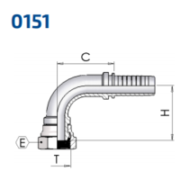 BSP 90° Swept Elbow 60° Cone Rolled Nut