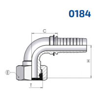 90° Metric Swept Elbow 24° Seat Heavy