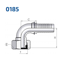 90° Metric Swept Elbow 24° Seat Light