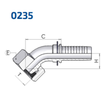 45° Metric Swept Elbow 24° Seat Light Multiscale