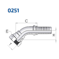 BSP 45° Swept Elbow 60° Cone Rolled Nut