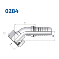 45° Metric Swept Elbow 24° Seat Heavy