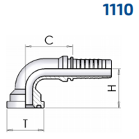 90° SAE Flange 6000 PSI