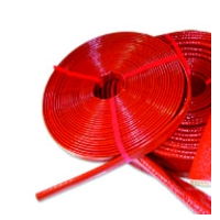 Glass fiber knitted sleeve with red silicon coating